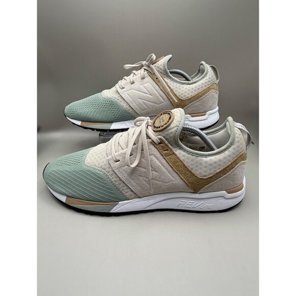 New Balance Rev Lite Mens Running Shoe Beige Tan Mint MRL247SM Size 10D Wide - Picture 3 of 7